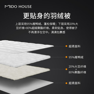 铭都家居MIDO HOUSE铭都被子被芯95羽绒春秋被羽绒雁鸭绒复合大豆纤维冬被220*240cm