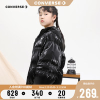 匡威儿童装女童羽绒服亮面加厚面包服连帽冬装外套潮
