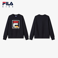 FILA 斐乐 儿童童装2024新款中大童男女童套头卫衣秋冬款