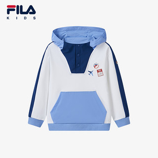 FILA 斐乐 休闲童装儿童针织上衣2024秋冬新款小童连帽长袖男童卫衣