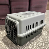 荣予 猫咪专用航空箱猫笼子便携外出宠物托运箱车载狗笼火车手提猫箱子 款石墨绿 裸箱(48×32×30)