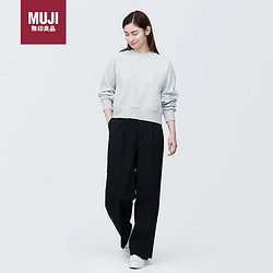 MUJI 無印良品 无印良品（MUJI）女式 紧密织 运动衫 卫衣 女士女款 浅灰色-卫衣 L