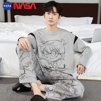 NASA纯棉睡衣男春秋季长袖纯棉薄款男士青少年秋冬大老公