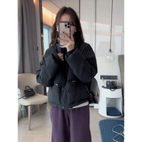 FOURDATRY棉服女短款立领小个子加厚面包服棉衣外套 黑色 L