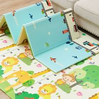 ZAK! 爬爬垫婴儿爬行泡沫垫子床边打地铺睡折叠垫长颈鹿轨道197*147*1