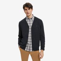 Tommy Hilfiger 男装纯羊毛时尚小绣标纽扣V领针织毛衣开衫28794