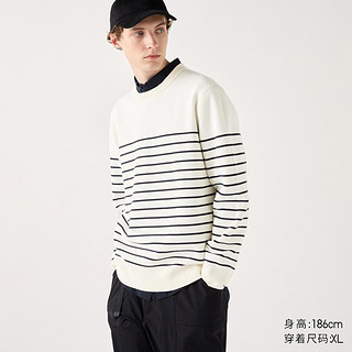 UNIQLO 优衣库 男士罗纹圆领条纹针织衫 UQ470160000