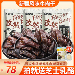 八大怪 新疆风味手撕风干牛肉干 肉干肉脯500g 办公室休闲零食 独立包装 孜然味248g牛肉干