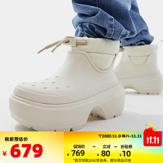 crocs 卡骆驰 女鞋雪屋蓬蓬时尚暖靴洞洞鞋冬季户外厚底棉靴209324_160