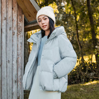 波司登2024冬季时尚休闲小个子短款廓形连帽羽绒服女