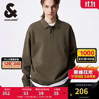 杰克琼斯 杰克·琼斯（JACK&JONES）秋季立体图案华夫格肌理感面料百搭舒适长袖卫衣224333022 橄榄绿E08 常规 橄榄绿E08 180/100A/L