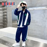 WEEKENDS男童春秋洋气套装2024男孩中大童秋季儿童运动两件套