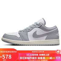 耐克耐克NIKE篮球鞋男AJ1乔1气垫AIR JORDAN 1运动鞋553558-053灰44.5 553558-053灰白