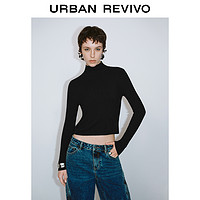 URBAN REVIVO UR2024冬季新款女装时尚休闲简约百搭高领针织衫UWB930002