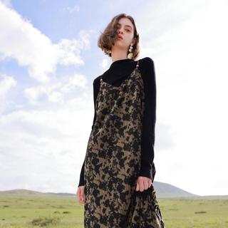 【ibudu系列】24年冬季款新中式水墨画吊带裙灯芯绒连衣裙