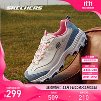 SKECHERS 斯凯奇 奶茶熊1代丨秋季女鞋运动鞋缤纷撞色新款复古增高老爹鞋休闲鞋潮 蓝莓甜酒/NTBL