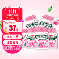 DOUBLEMINT 绿箭 口香糖约40粒单瓶装清新口气办公室零食糖果节日礼品新旧包装随机 玫瑰薄荷 56g 6瓶