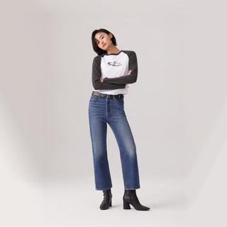 Levi's 李维斯 女士RIBCAGE高腰牛仔长裤 72693-0219 中蓝色 26 27