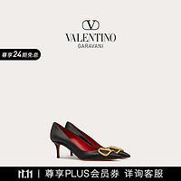 华伦天奴VALENTINO女士 VLOGO SIGNATURE 高跟鞋 黑色 37 （尺码偏大）