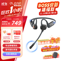KULIVOX 黄鹂智声 OLEAP) P100b 挂耳式蓝牙耳机  超长续航 非骨传导 智能通话降噪 开放式耳机 黑灰色