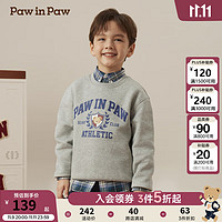 Paw in Paw PawinPaw卡通小熊童装2024年秋冬男童男宝圆领卫衣舒适百搭 Grey灰色/15 130cm