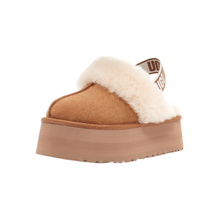 UGG 女士舒适时尚包头厚底LOGO松紧带茸茸休闲便鞋 1113474 栗色 41