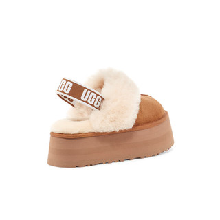 UGG 女士舒适时尚包头厚底LOGO松紧带茸茸休闲便鞋 1113474 栗色 41