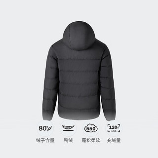 adidas 550蓬休闲保暖连帽鸭绒羽绒服男女冬季阿迪达斯轻运动 黑色 XS