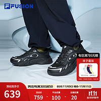 FILA 斐乐 FUSION斐乐潮牌FORCE引力鞋男鞋024休闲运动老爹鞋 黑/银器灰-BA 42