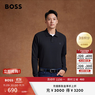 BOSS（服装） BOSS 男士徽标贴片弹力棉长袖Polo衫 10102238069937