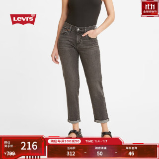 Levi's李维斯女士复古男友风直筒梨形身材弹力百搭美式牛仔裤 烟灰色 25/27 155-160 90-100斤 标准