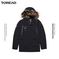 TOREAD 探路者 新款派克羽绒服男士秋冬季户外防风保暖加厚毛领百搭羽绒衣