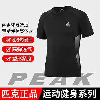 PEAK 匹克 短袖男士t恤透气舒适专业运动健身跑步衣服训练服紧身衣半袖