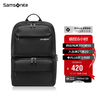 Samsonite 新秀丽 电脑包15.6英寸男女双肩背包书包商务背包旅行包36B 黑色