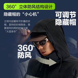 京东京造户外羽绒服男士立领三防面包短款北面羽绒外套 黑色 XL
