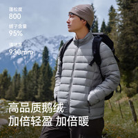 伯希和 羽绒服男女24秋冬户外轻薄800蓬鹅绒防风保暖立领外套 男款|曜石黑 L