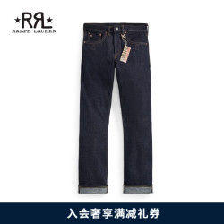RRL 男装 24年秋修身微喇版型棉质横向镶边牛仔裤RL93776 400-漂洗蓝 30/32