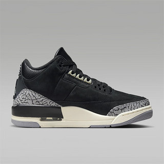 耐克（NIKE）女鞋Air Jordan 3  AJ3黑水泥 复古实战透气减震篮球女运动鞋 黑水泥 标准35.5/US5