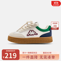 Kappa Kids卡帕24年春款儿童简约休闲时尚百搭运动童鞋儿童跑步鞋 米/深蓝 单层 男女同款 31码