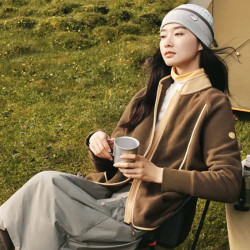 蕉下 女士时尚休闲保暖抓绒外套 PO87424 松露棕 M