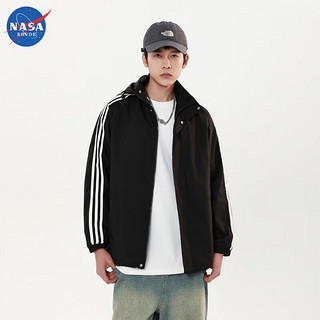 NASA RHUDE NASA三条杠连帽登山运动夹克外套