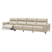  顾家家居 KUKA  90.DK.6055 真皮沙发 四人位右电动 柔空白