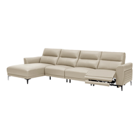  顾家家居 KUKA  90.DK.6055 真皮沙发 四人位左电动右躺位 柔空白