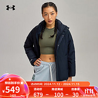 安德玛 UNDERARMOUR）Echo女子宽松保暖户外运动休闲鸭绒羽绒服1388429 黑色001 S