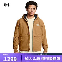 安德玛 UNDERARMOUR）秋冬Project Rock强森男子梭织运动休闲外套1386904 赭石黄707 XL