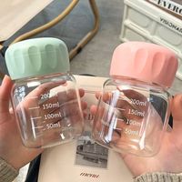 众舰行优选时尚简约便携胖胖杯带刻度透明玻璃水杯 【颜色】 300ml