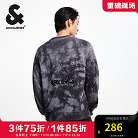 杰克琼斯 杰克·琼斯（JACK&JONES）冬季衣身扎染背部立体钢印潮流百搭舒适毛针织衫男224424010 黑色E41 常规 黑色E41 170/92A/S