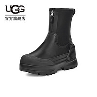 UGG 男女款时尚舒适厚底圆头拉链休闲短靴时装靴 1158235 黑色 39