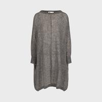 女士潮流时尚宽松纯色轻透圆领毛衣