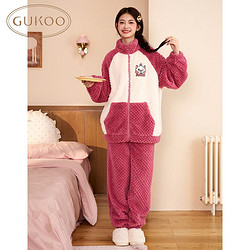 GUKOO 果壳 冬季女士超厚爆款家居服套装玛丽猫可爱家居服外出睡衣